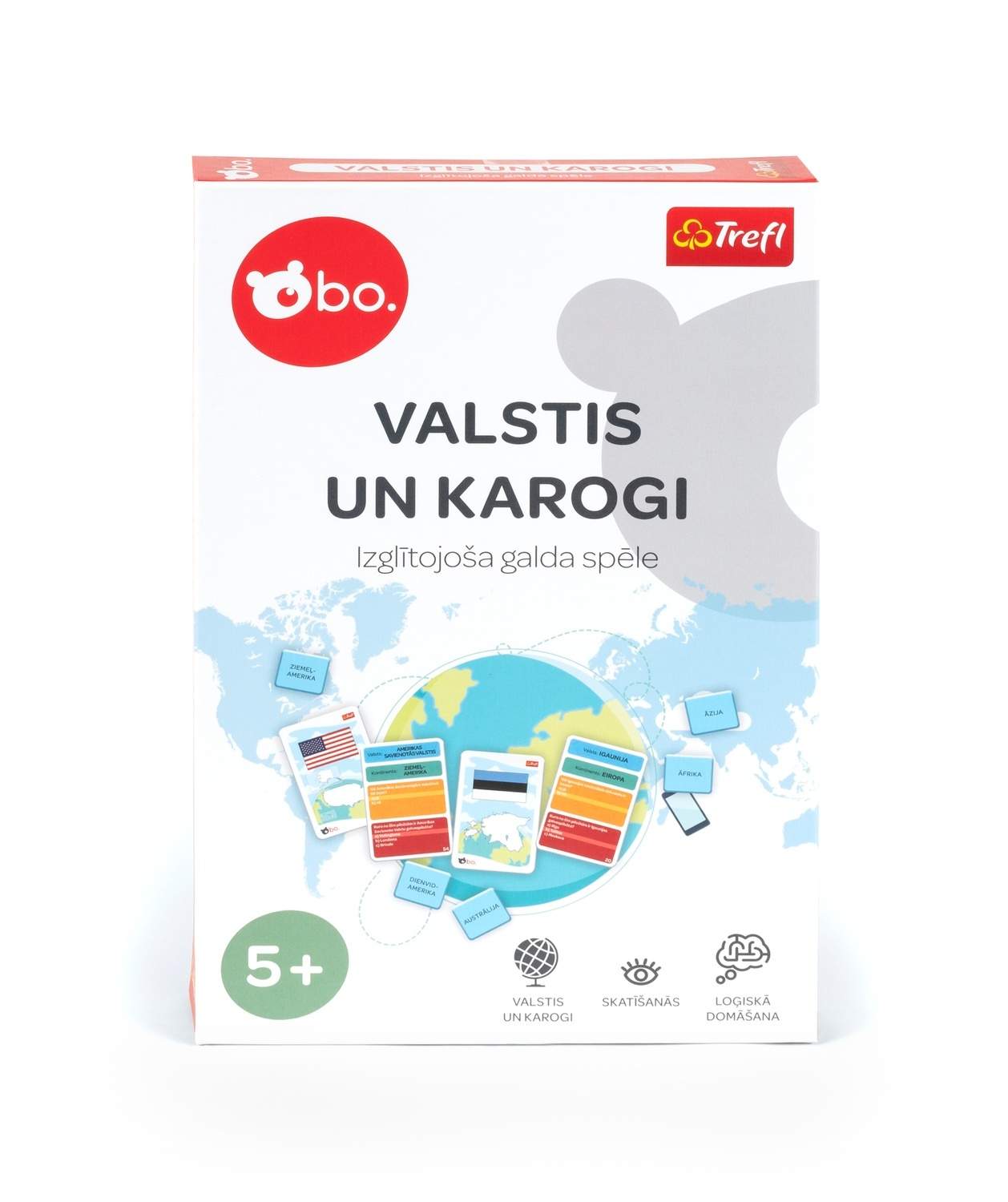 Bo. Pædagogisk brætspil "Lande og flag" (på lettisk sprog.)