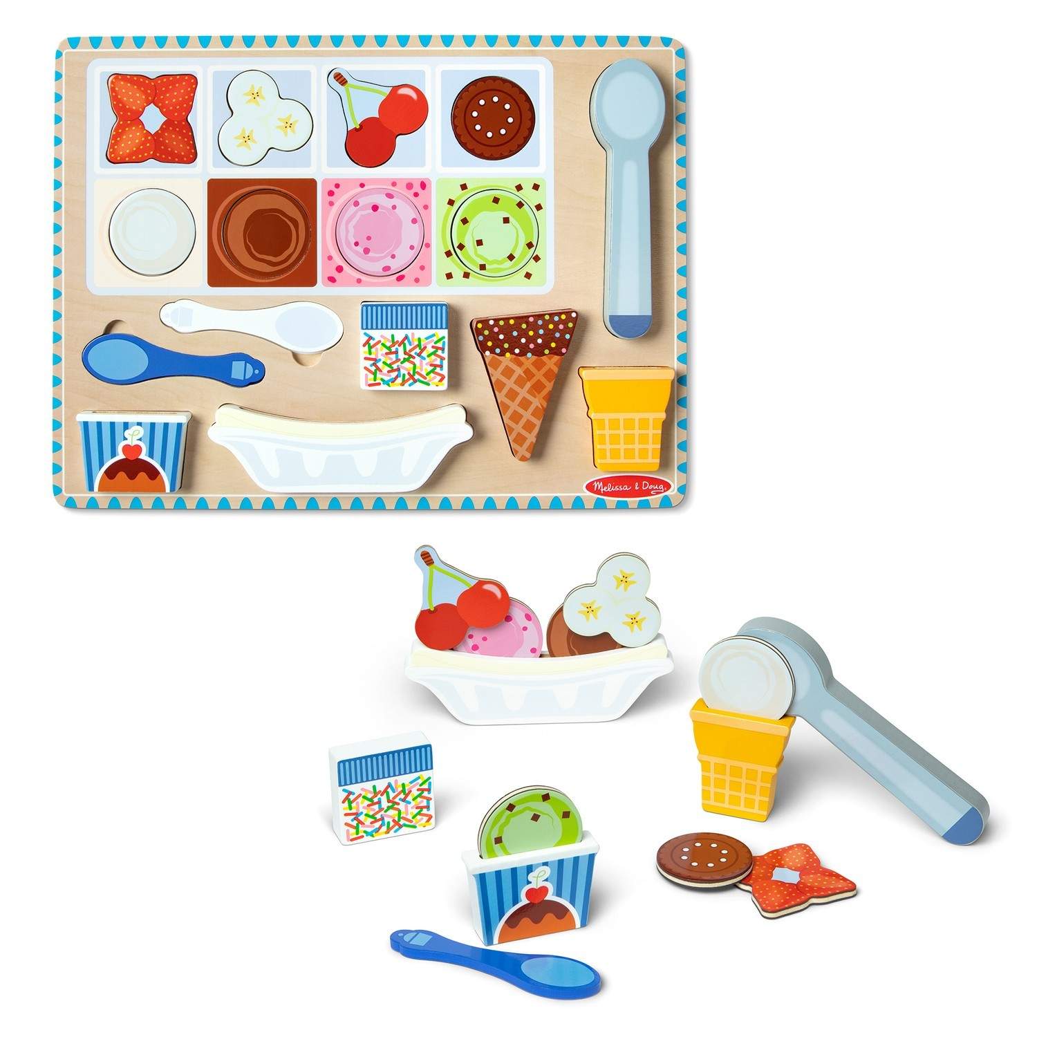 Melissa & Doug magnetisk is-puslespil og legesæt i træ