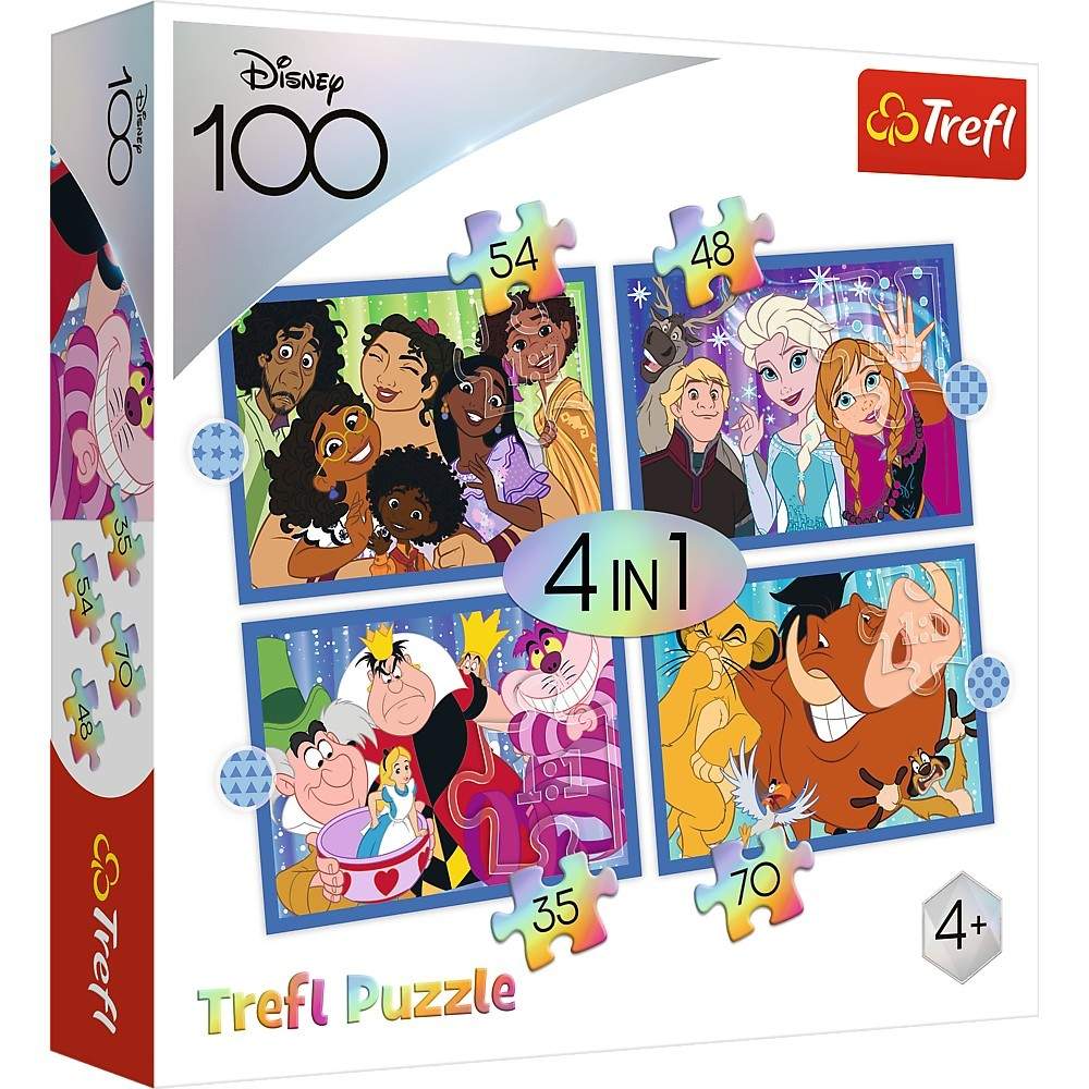 Trefl Disney Puslespil 4 i 1 sæt Disney 100, 35 48 54 70 stk.