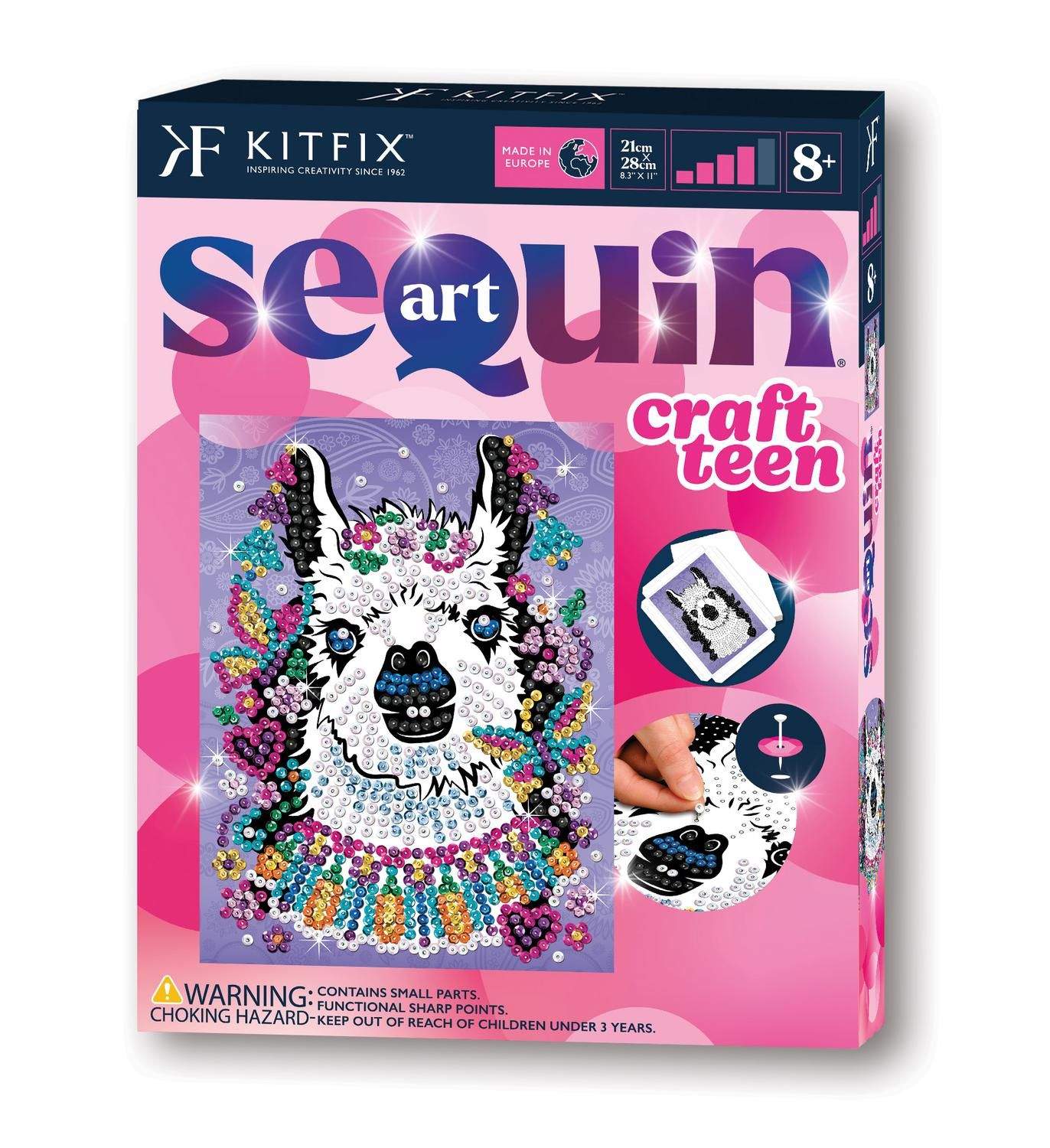 Kitfix gør-det-selv sæt pailletter kunsthåndværk Teen Lama