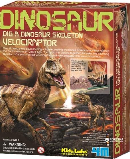4M Kidzlabs Craft Kit Velociraptor skelet