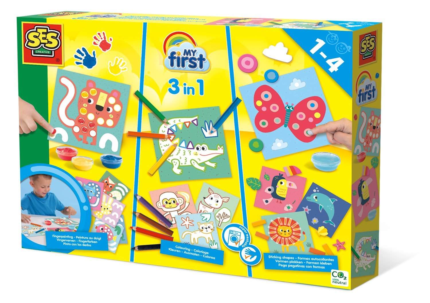 Ses My First 3 In 1 Fingerpainting Sæt Med Farve Og Stick Former