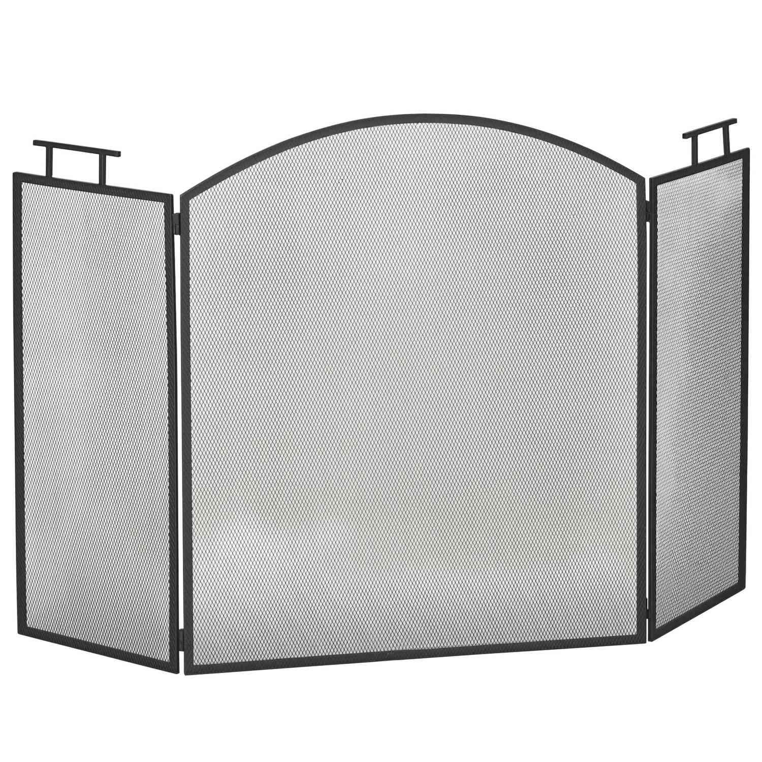 Pejseskærm – Sammenklappelig metalgnistbeskyttelse, 110x24x76,5 cm