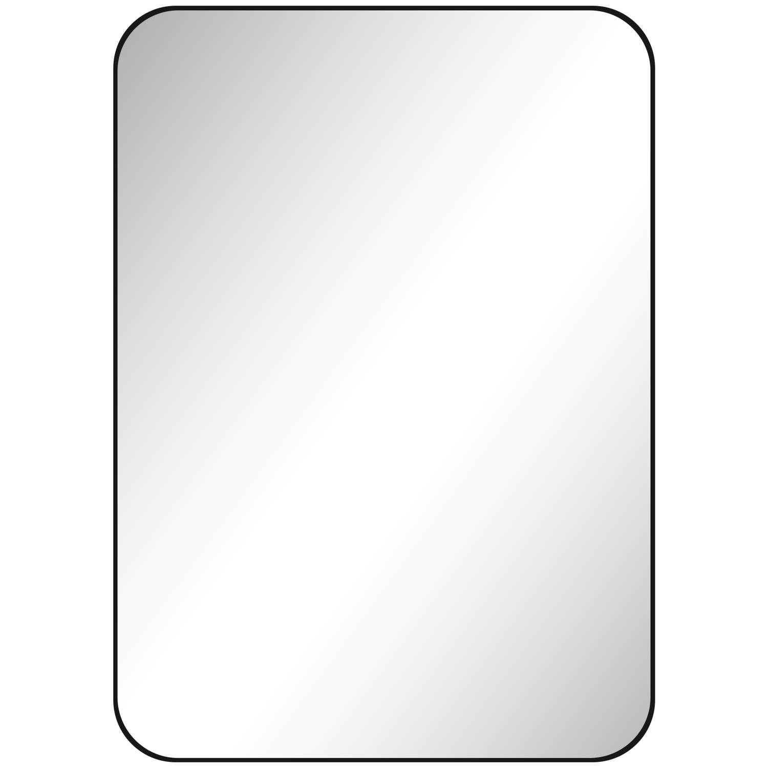 Badeværelsesspejl, brudsikkert, sort metalramme, 50x70 cm