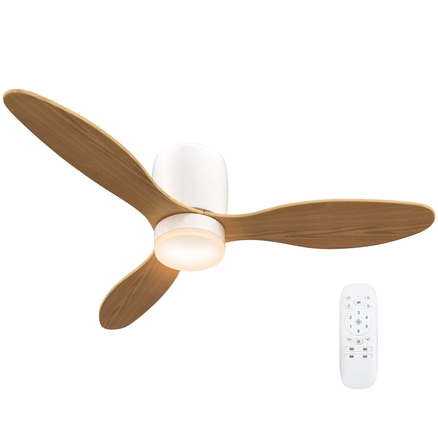 Loftventilator med justerbar lys og fjernbetjening, 115 cm, 6 hastigheder