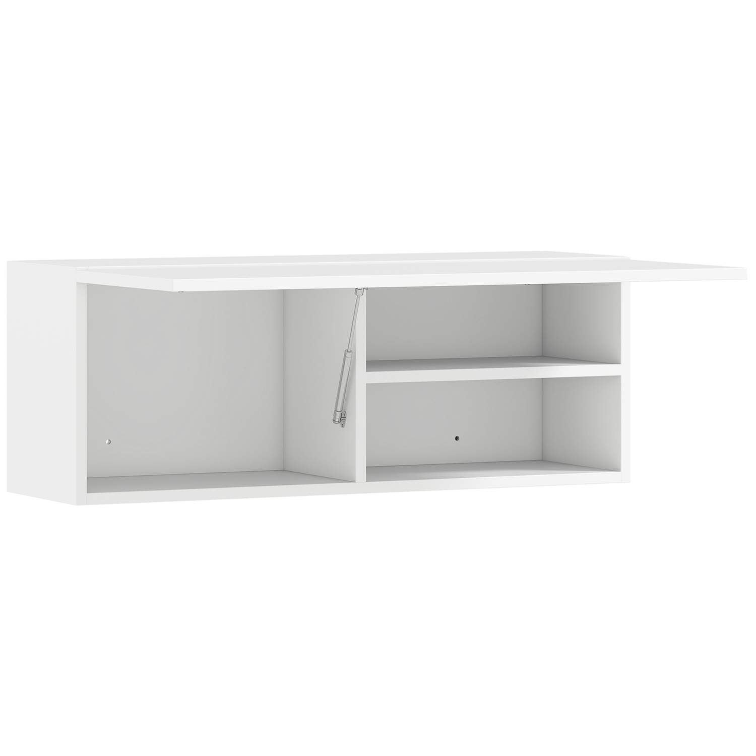 Vægmonteret badeværelsesskab, løftedør, 80x25x30 cm, hvid