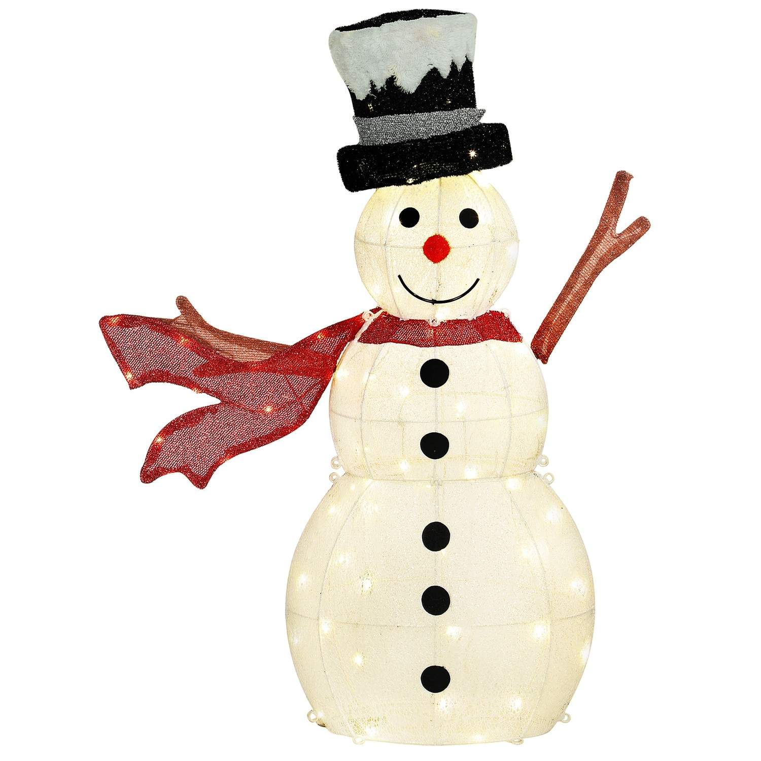 LED snemandsdekoration – 78 lys, indendørs/udendørs, stålramme