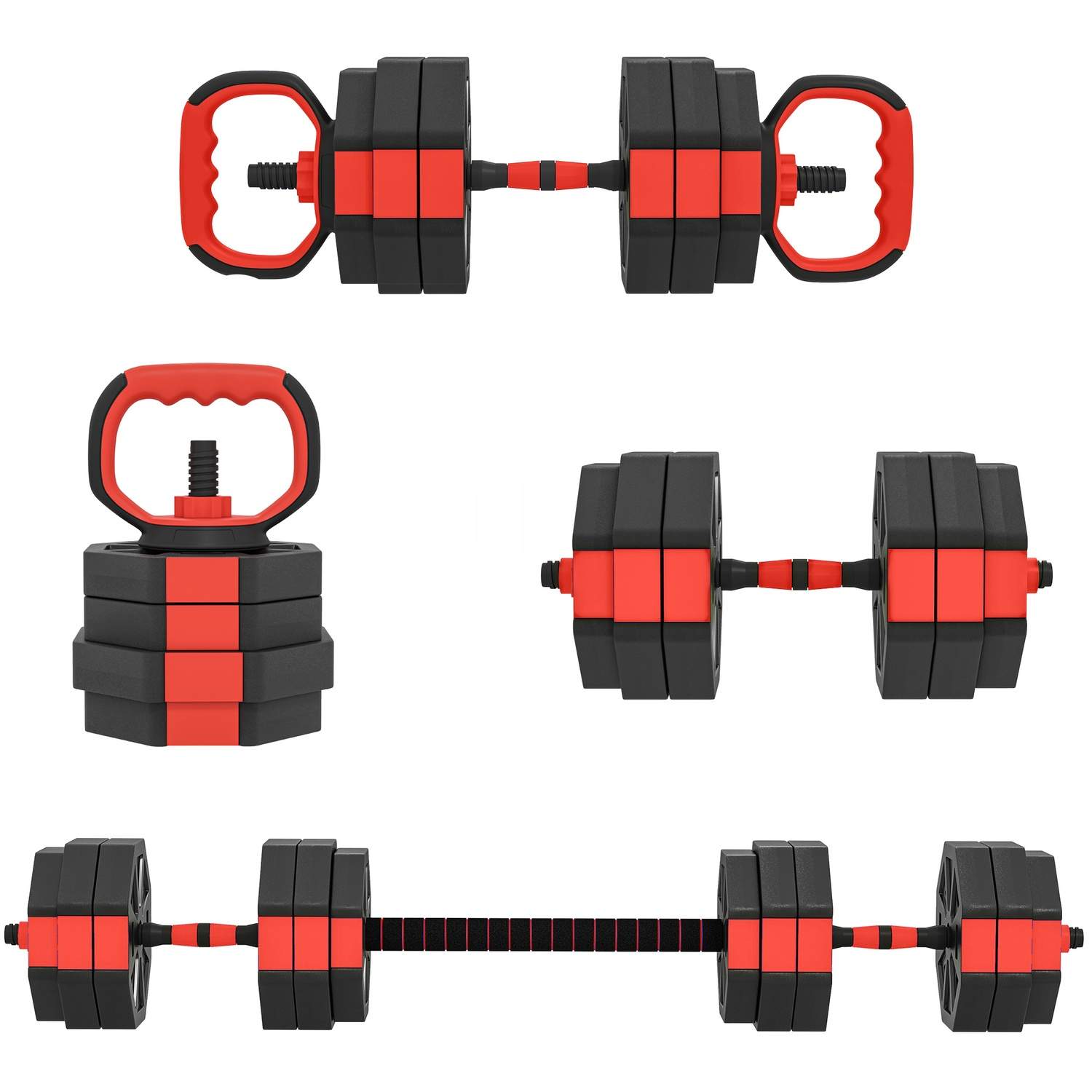 Justerbart 4-i-1 håndvægtsæt – 25 kg essentielt til hjemmegym
