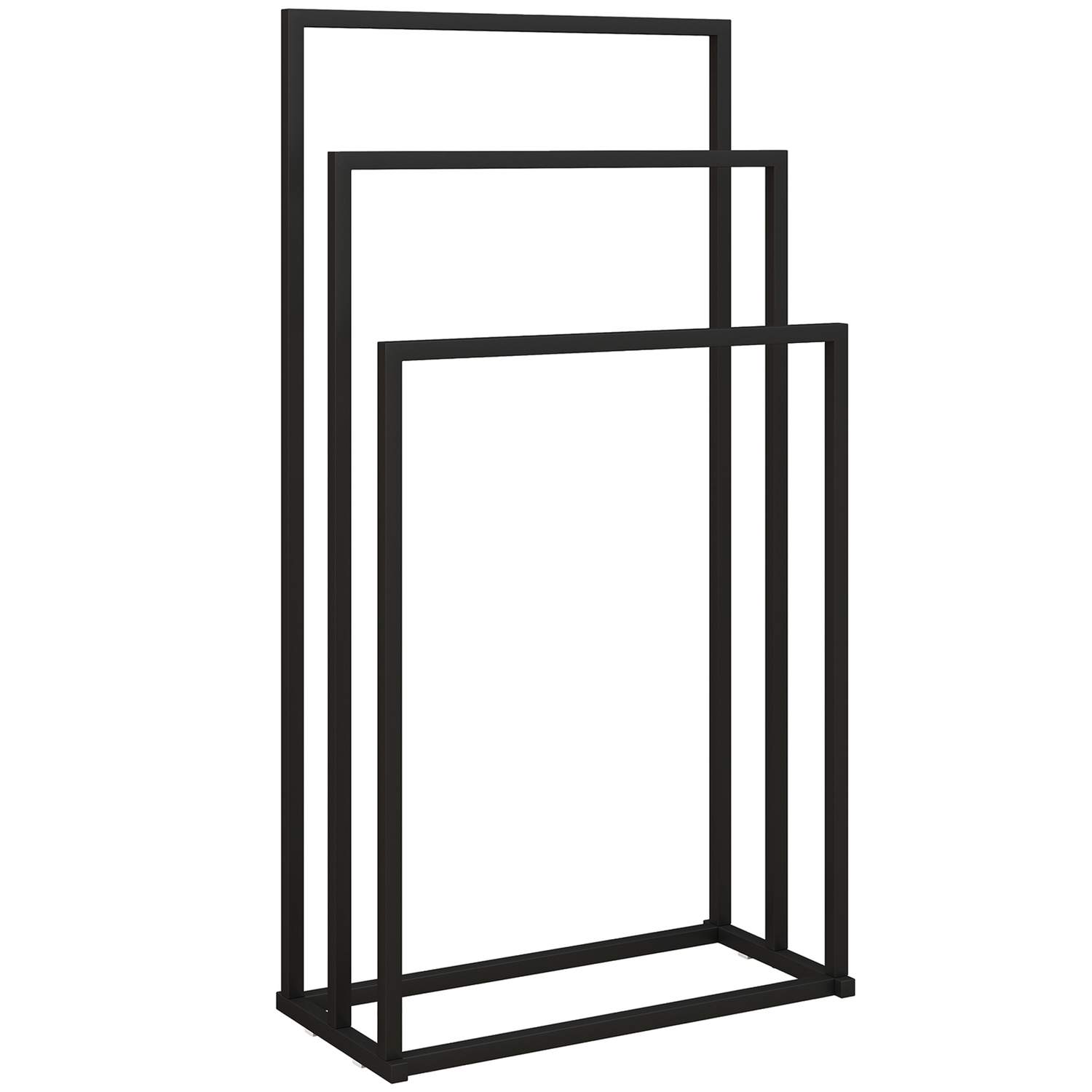 Fritstående håndklædestativ – 3 stænger, stål, 45x21,5x85 cm