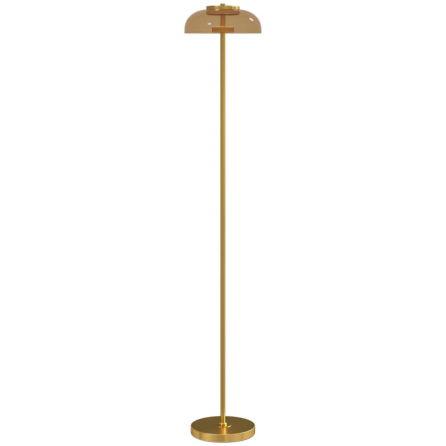 LED-gulvlampe – Varmt 3000K lys, messingfinish, fodkontakt