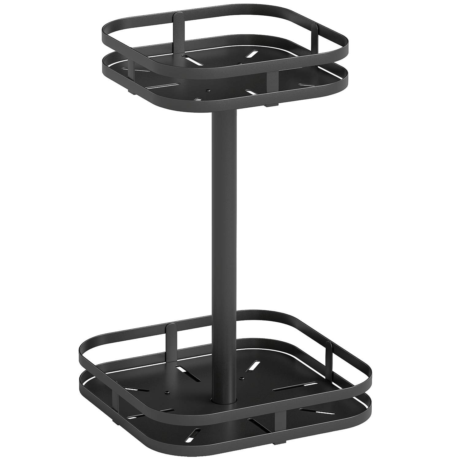 Roterende krydderirist – 2-lags, metal, sort, pladsbesparende