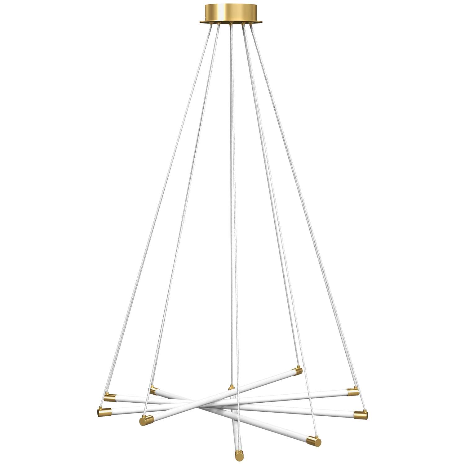 Justerbar LED-loftlampe, 50W, guld og hvid, 5 rør