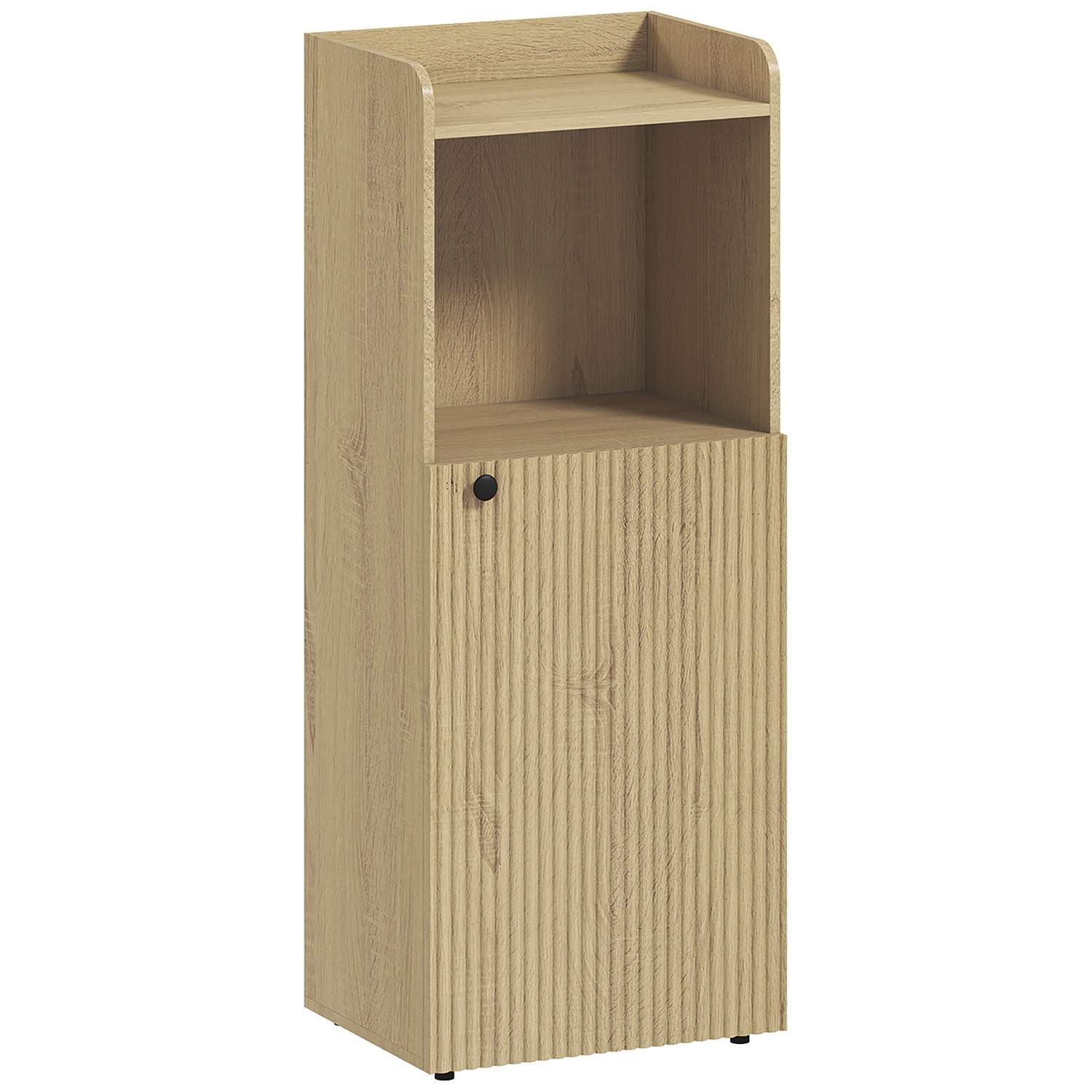 Badeværelsesskab med justerbare hylder – Gul eg, 40x31x104 cm