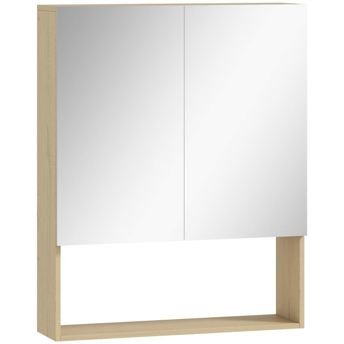 Badrumsskåp med spegeldörrar – Ek, Väggmonterad, MDF | Hem & Hobby | Pryloteket