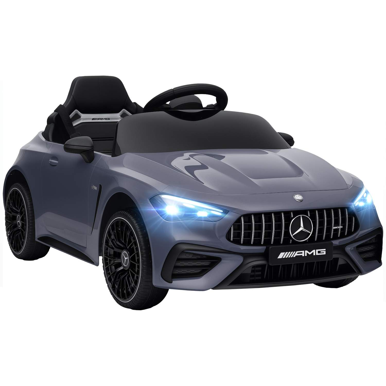 Elbil til børn – Mercedes Design, 12V, fjernbetjening, LED, grå