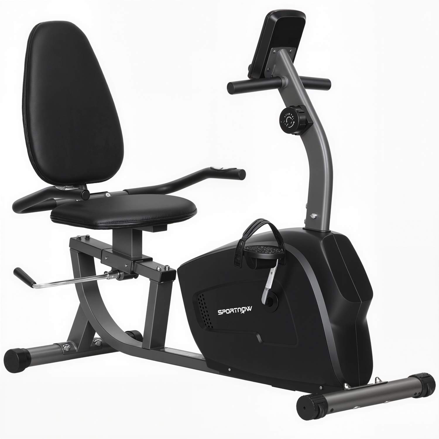 Magnetisk liggende motionscykel – 8 modstandsniveauer, LCD-display