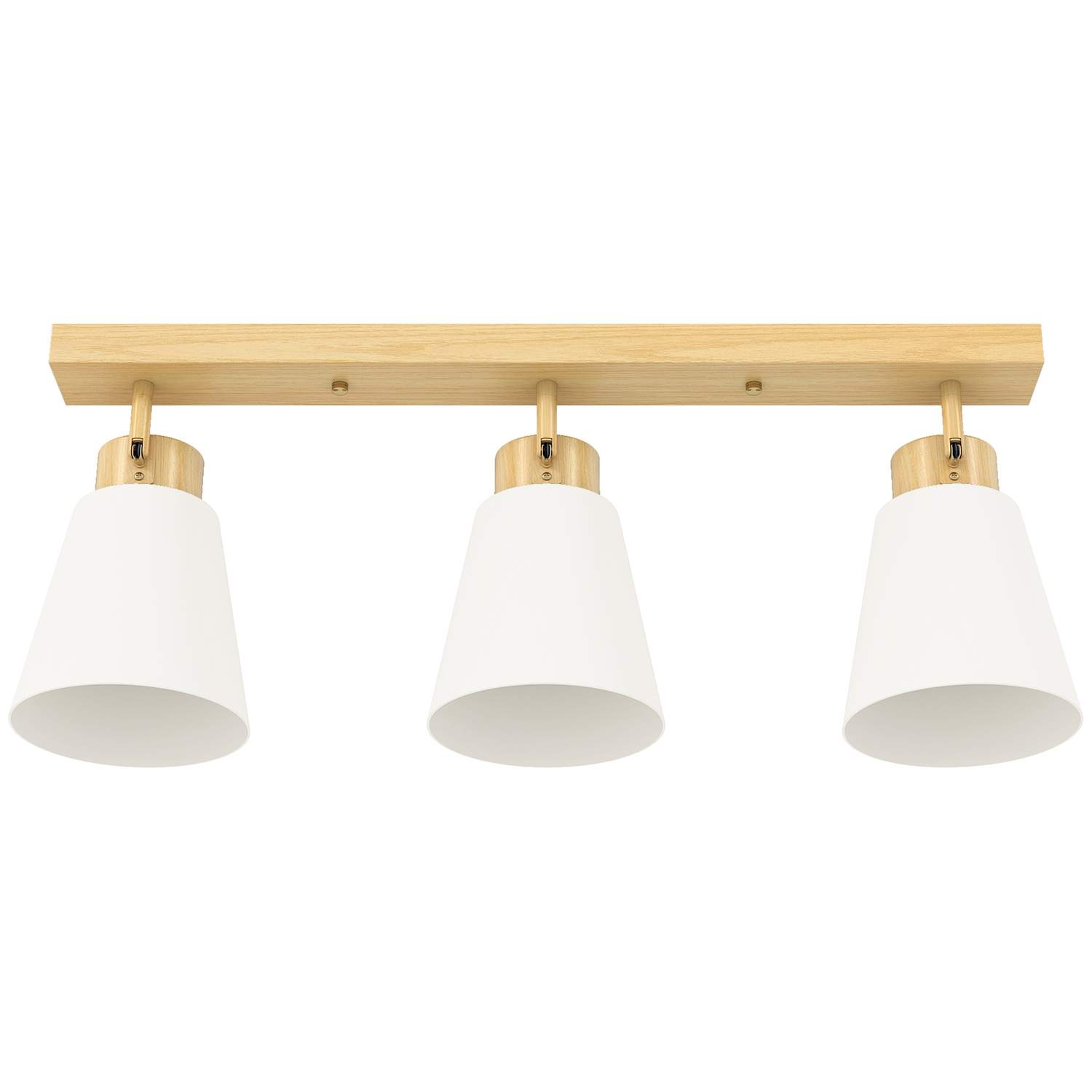 LED loftlampe 40W – justerbare hoveder, træfinish