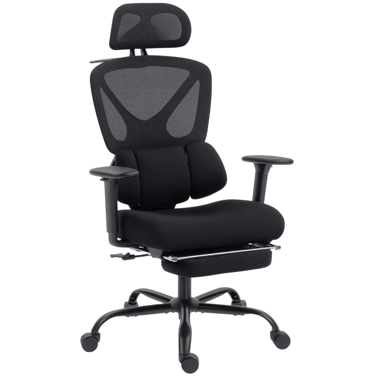 Ergonomisk kontorstol – net, lændestøtte, justerbar
