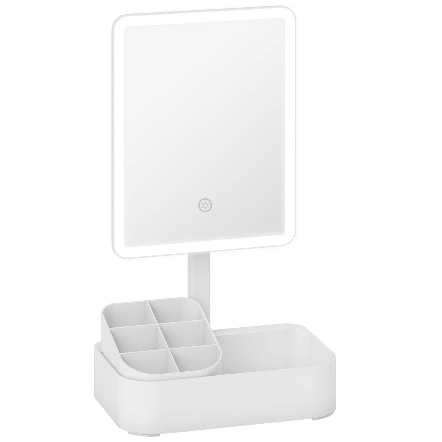 Genopladeligt LED-makeupspejl – 180 roterende, dobbelte lysindstillinger