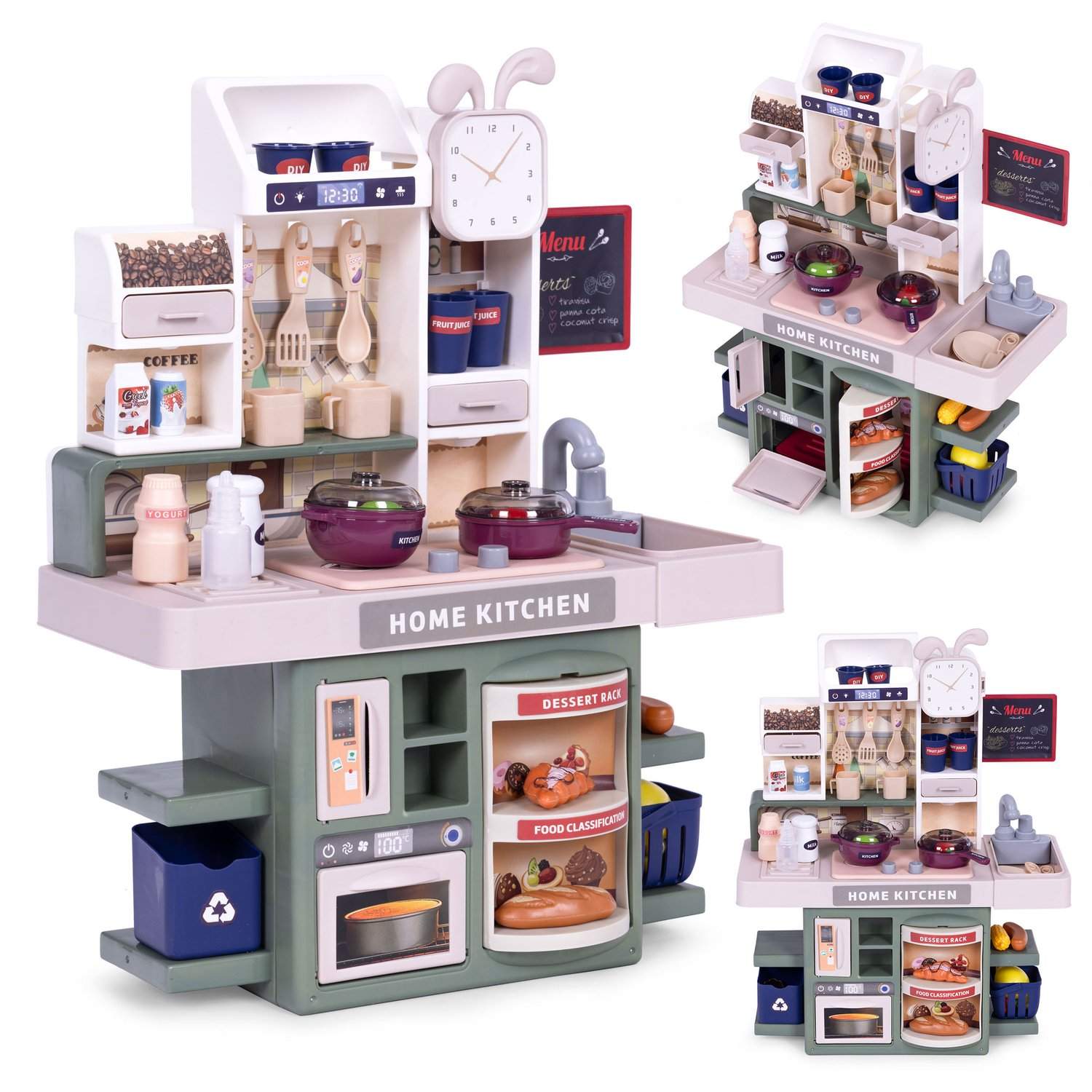 Børnekøkkensæt med lyde, lys og 35 tilbehør