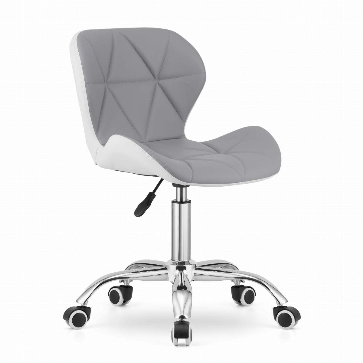 Drejelig kontorstol, Øko-læder, Gråhvid, Ergonomisk design
