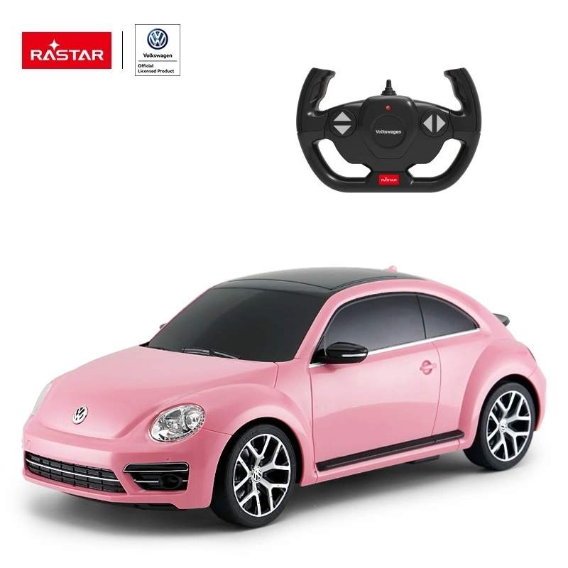 Fjernbetjent lyserød Volkswagen Beetle 1:14 skalabil