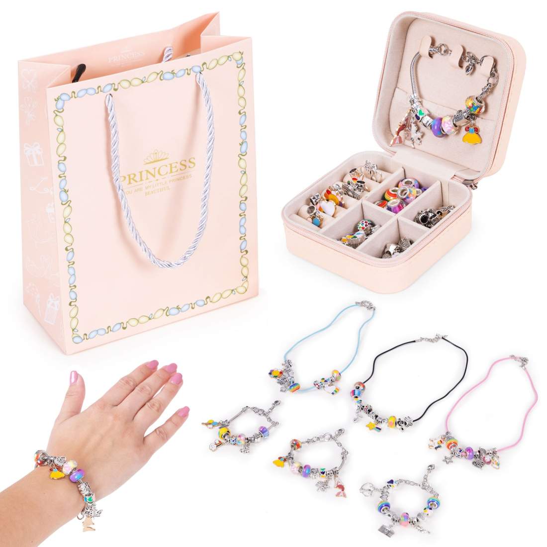 Smyckestillverkningsset för barn – 66 delar med arrangör | Hem & Hobby | Pryloteket