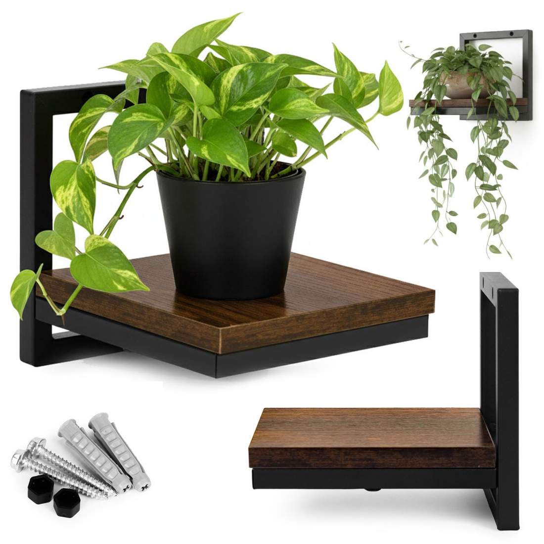 Väggmonterad växthylla – Loftstil, stål och spånskiva | Hem & Hobby | Pryloteket