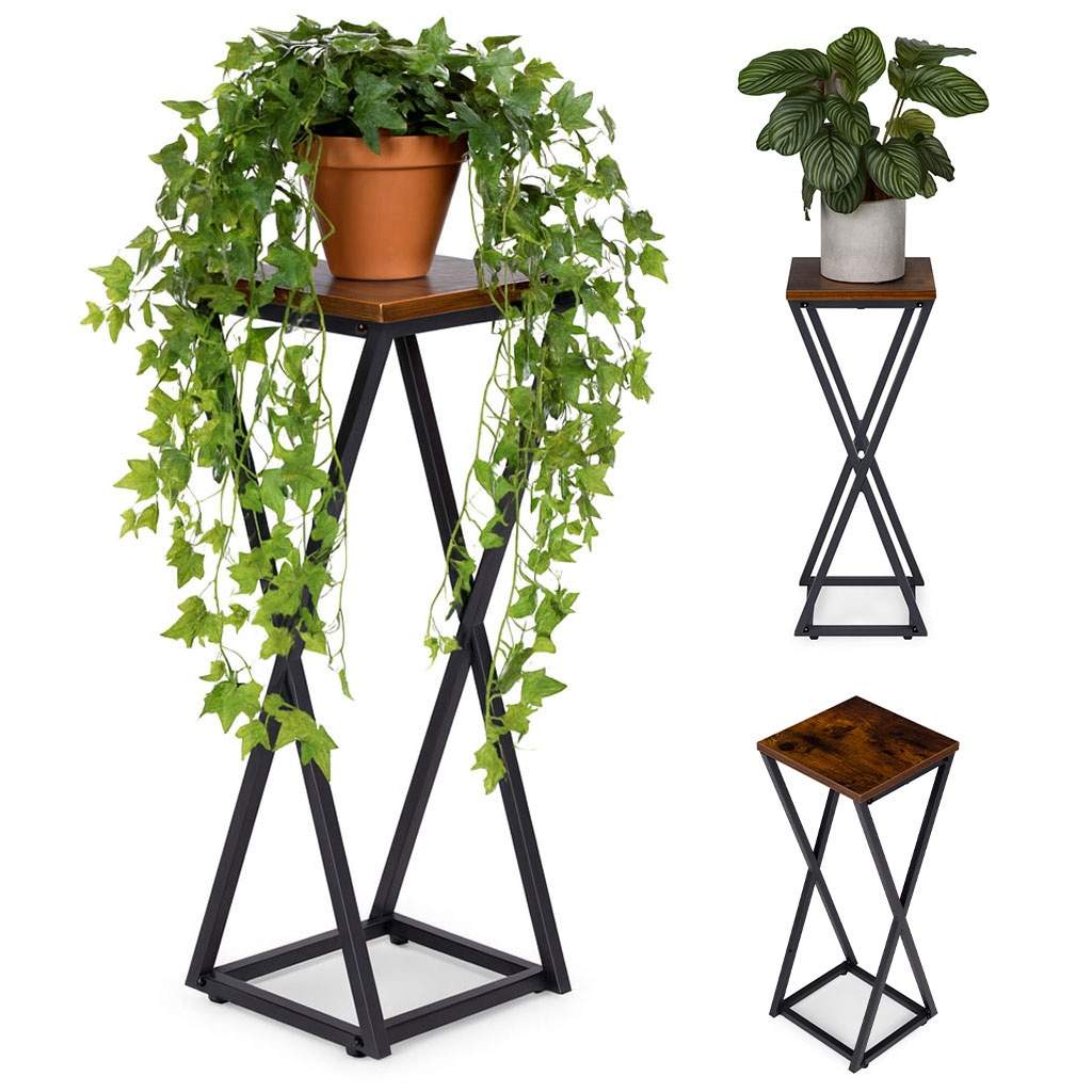 Moderne Loft plantestativ – stål, spånplade, 5 kg belastning