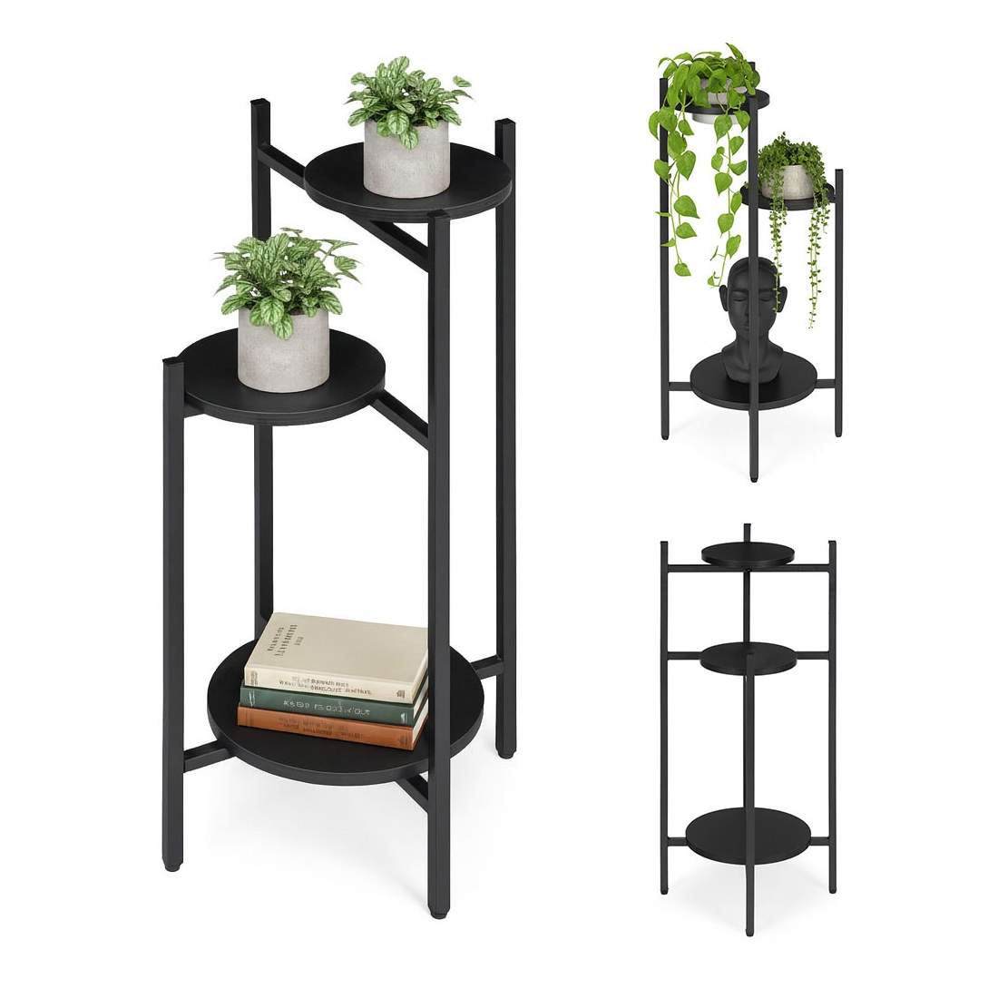 3-våningars svart stålväxtställ – Modernt och platsbesparande | Hem & Hobby | Pryloteket