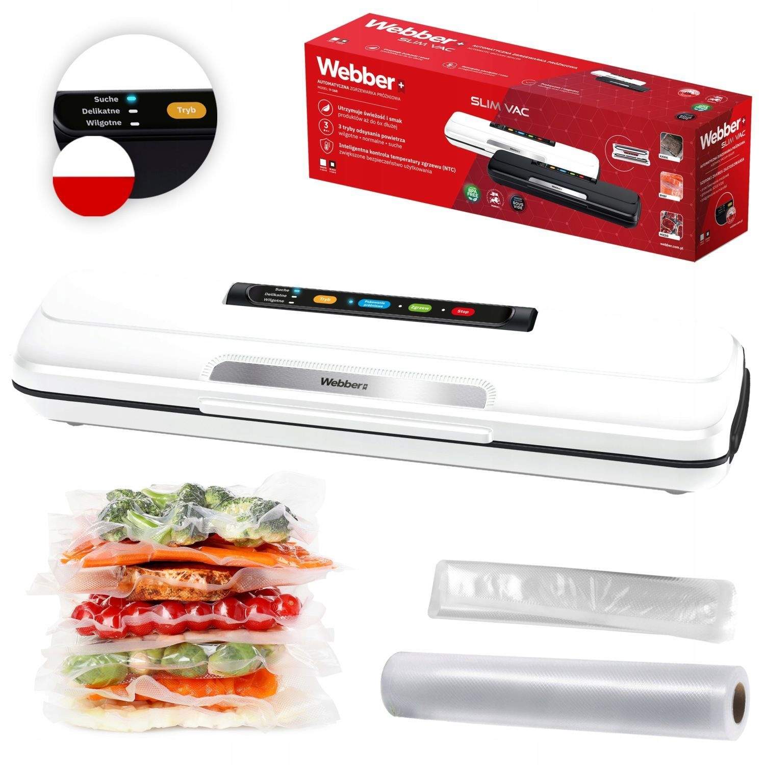 Vakuumpakker 110W – Automatisk, Sous Vide, 10 poser inkluderet