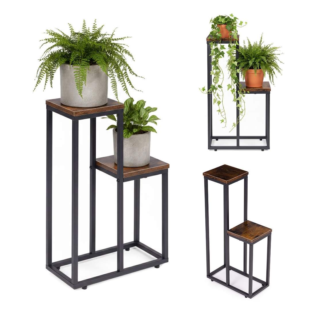 Växtställ i loftstil – 2 hyllor, stål och spånskiva | Hem & Hobby | Pryloteket