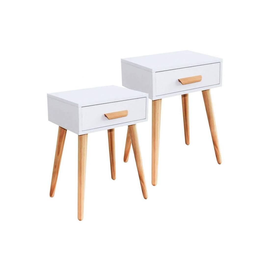 Vita nattduksbord, set om 2 – furuben, låda, kompakt | Hem & Hobby | Pryloteket