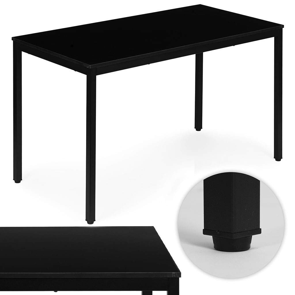 Køkken spisebord eller skrivebord – 120x60 cm, sort, skridsikker