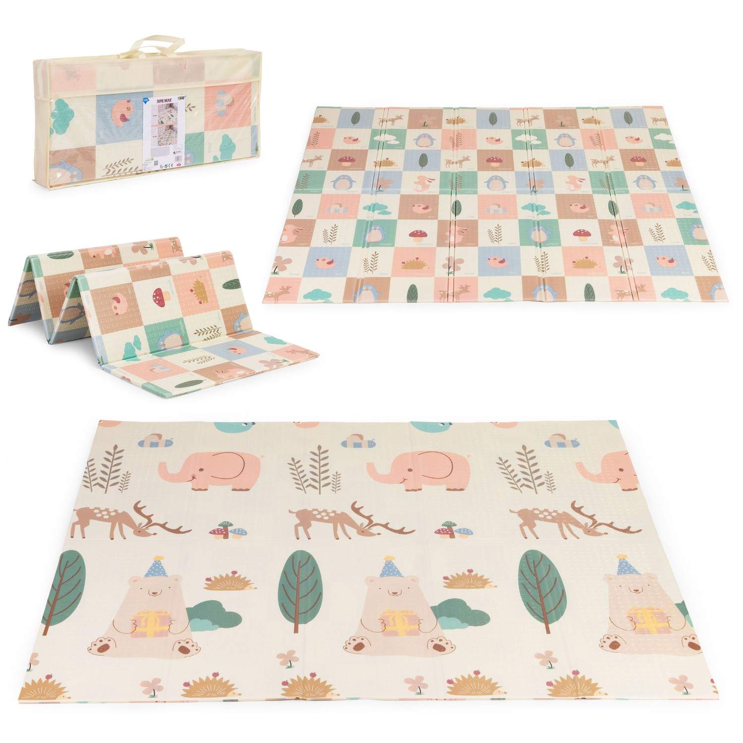 Skumlekmatta 200x180 cm – Dubbelsidig, Vikbar, Halkfri | Hem & Hobby | Pryloteket