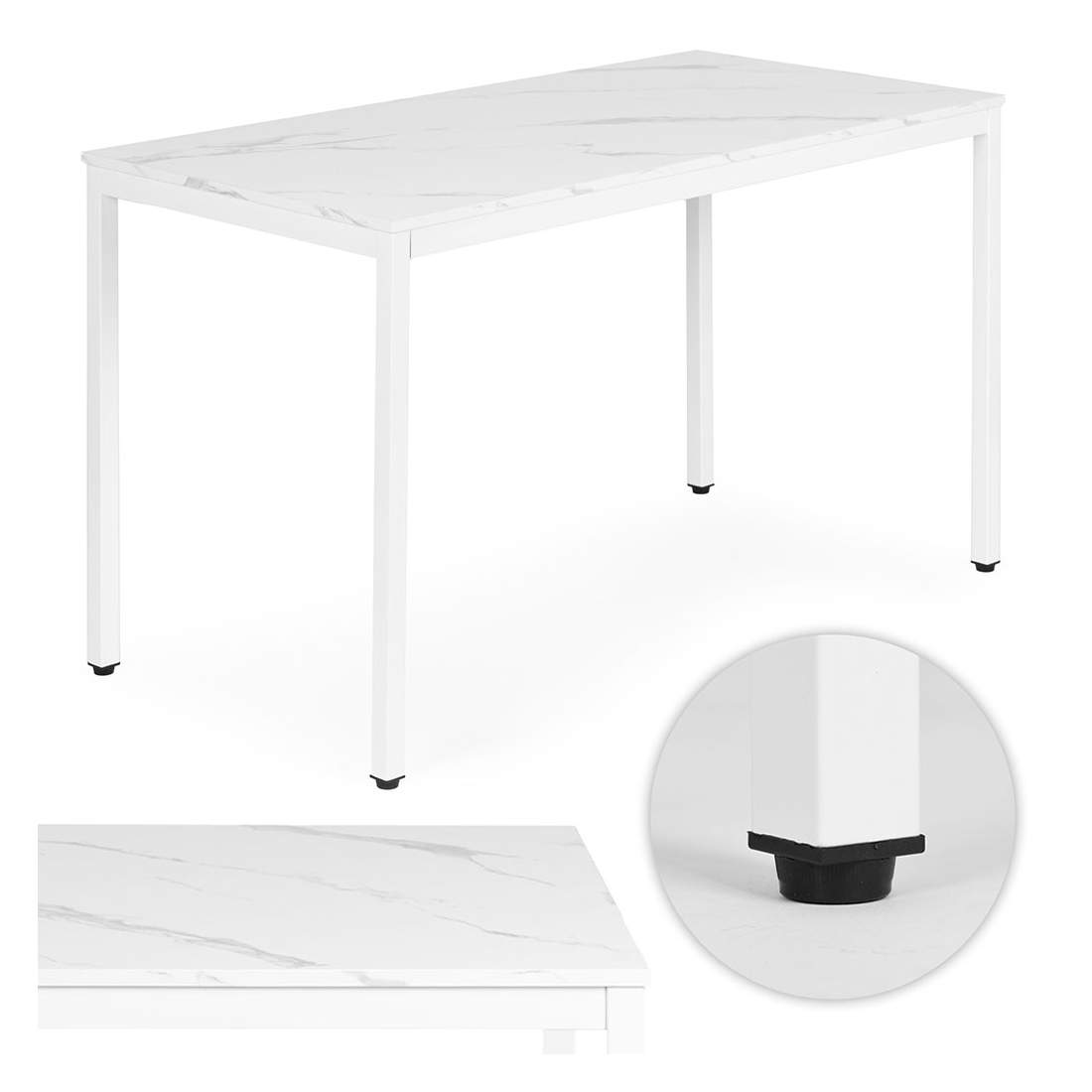 Köksmatbord eller skrivbord – 120x60 cm, vit marmor | Hem & Hobby | Pryloteket