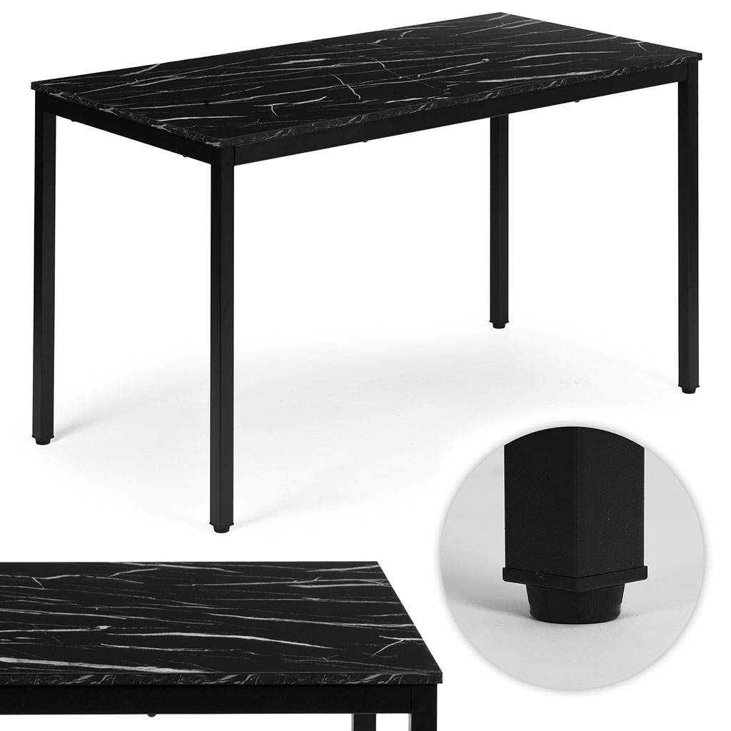 Køkken spisebord eller skrivebord – sort marmor, 120x60 cm