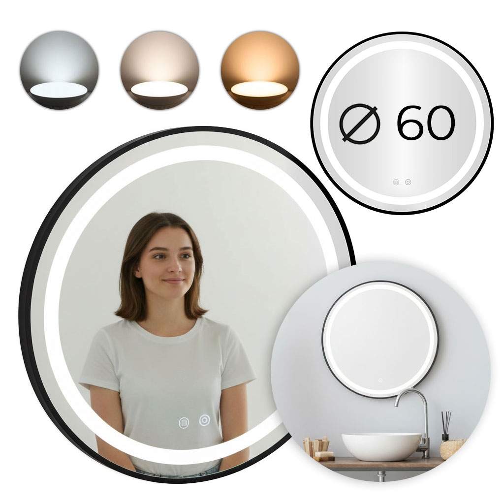 LED-badrumsspegel 60 cm – 3 färger, pekskärm | Hem & Hobby | Pryloteket