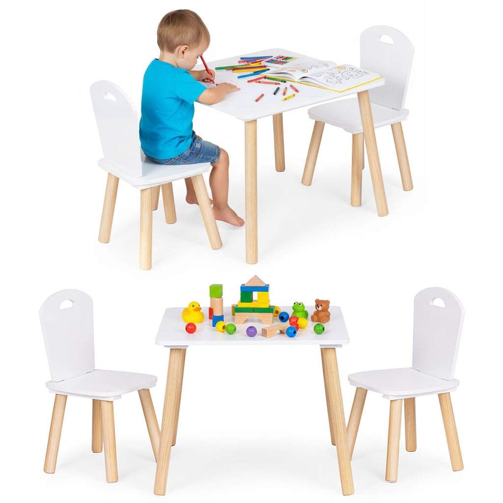 Børnebord og stolesæt – Træ, sikre kanter