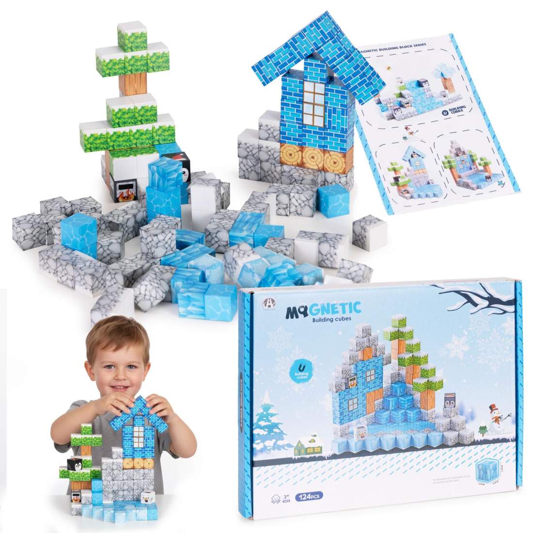 Magnetiska byggklossar – 124 delar för barn | Hem & Hobby | Pryloteket