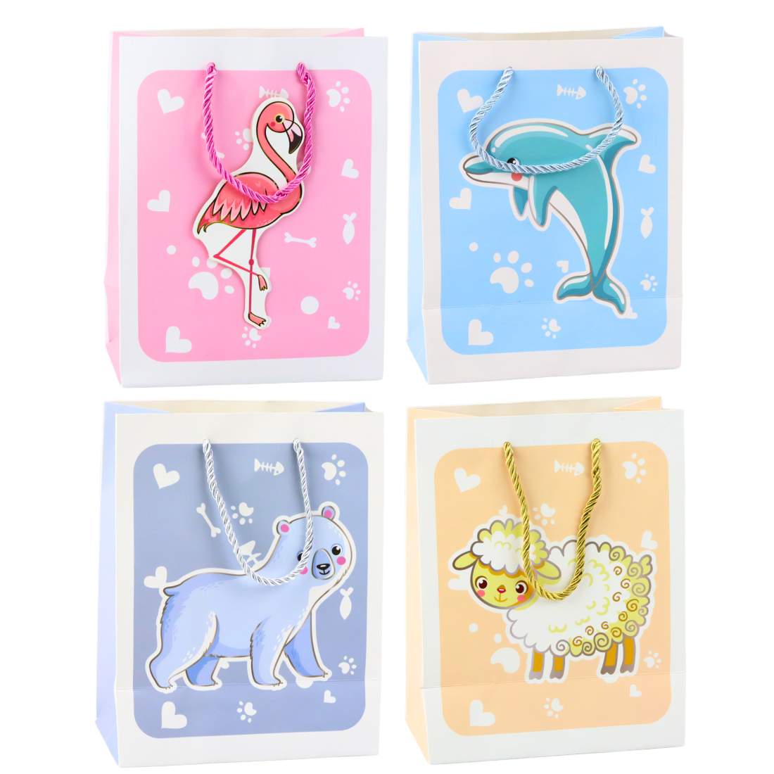 3D Pastell djurpresentpåse, 23 x 18 x 10 cm | Hem & Hobby | Pryloteket
