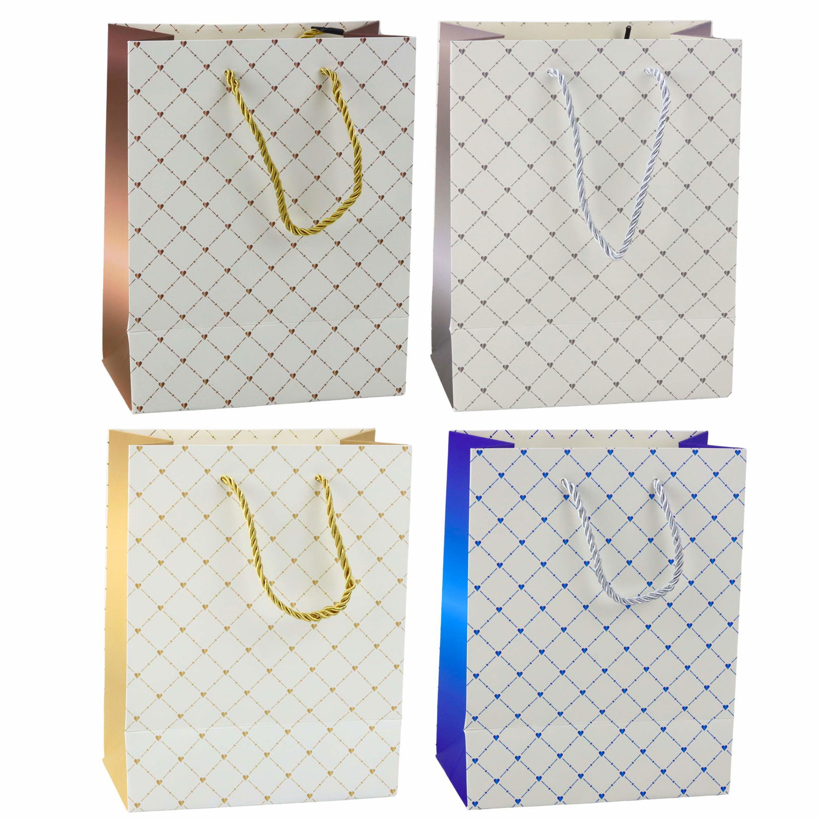 Gavepose Papir Glossy Hearts 23 x 18 x 10,5 cm