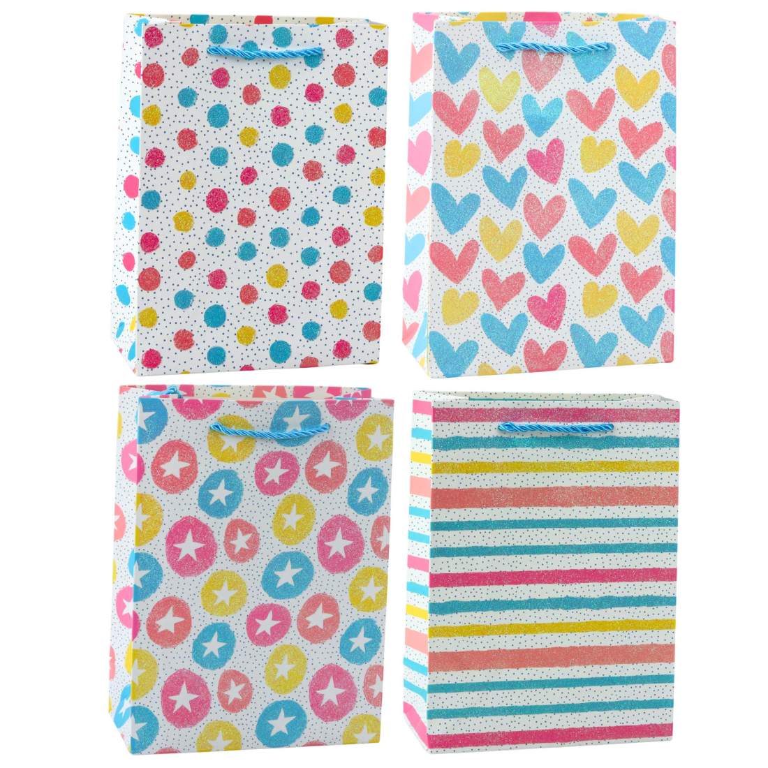 Presentpåse, Stars & Stripes, Färgglad, 23 x 18 x 10,5 cm | Hem & Hobby | Pryloteket