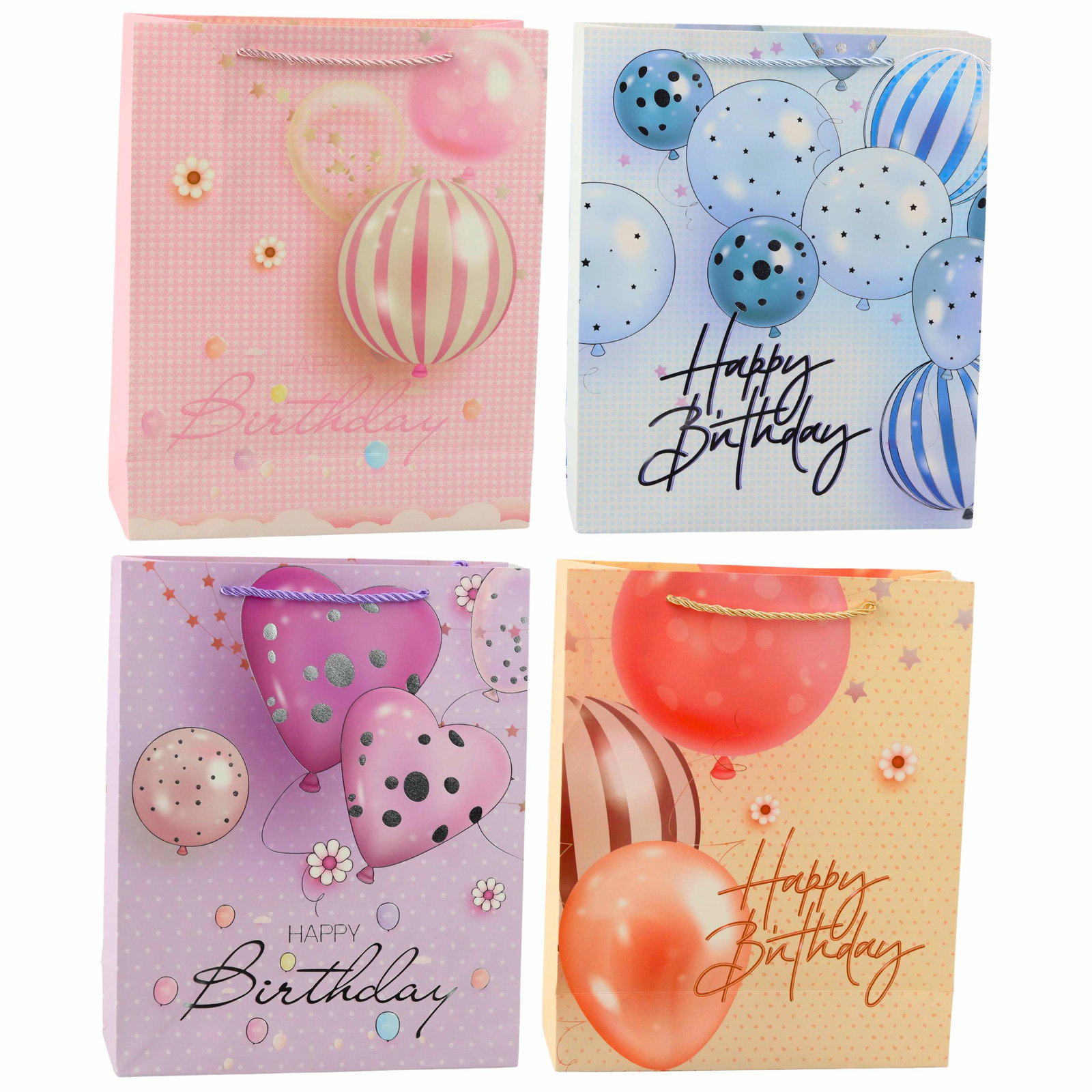 Tillykke med fødselsdagen gavepose med balloner, 32x26x12 cm