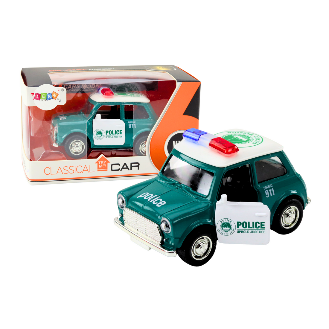 Klassisk polisbil 1:38 skala med ljus och ljud | Hem & Hobby | Pryloteket