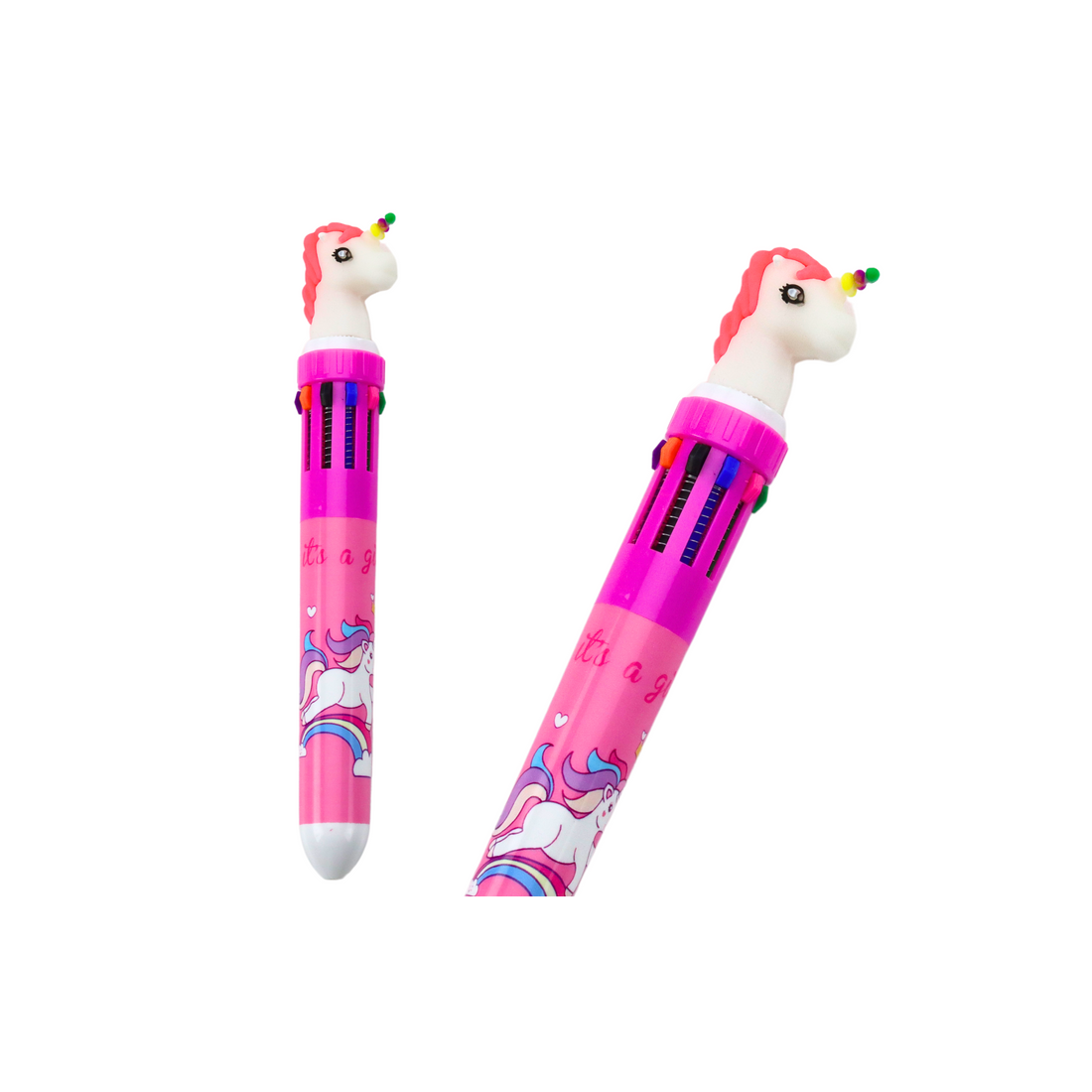 Unicorn Multicolor Pen, Automatisk, 10 färger, Rosa | Hem & Hobby | Pryloteket