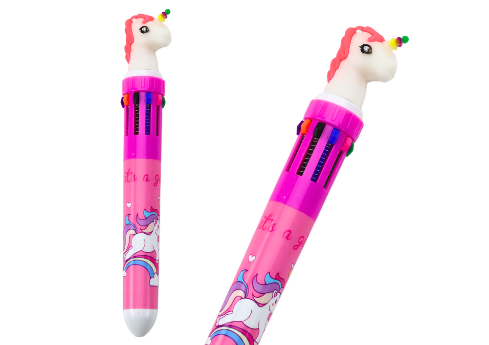 Unicorn Multicolor Pen, Automatisk, 10 farver, Pink