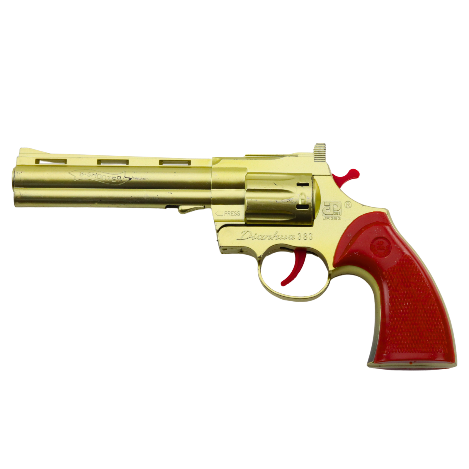 Cap Gun Revolver Prop med lydeffekt, guld