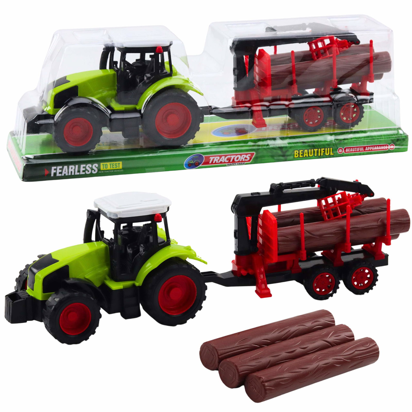 Traktor Rolniczy fra Przyczepą do Transportu Drewna
