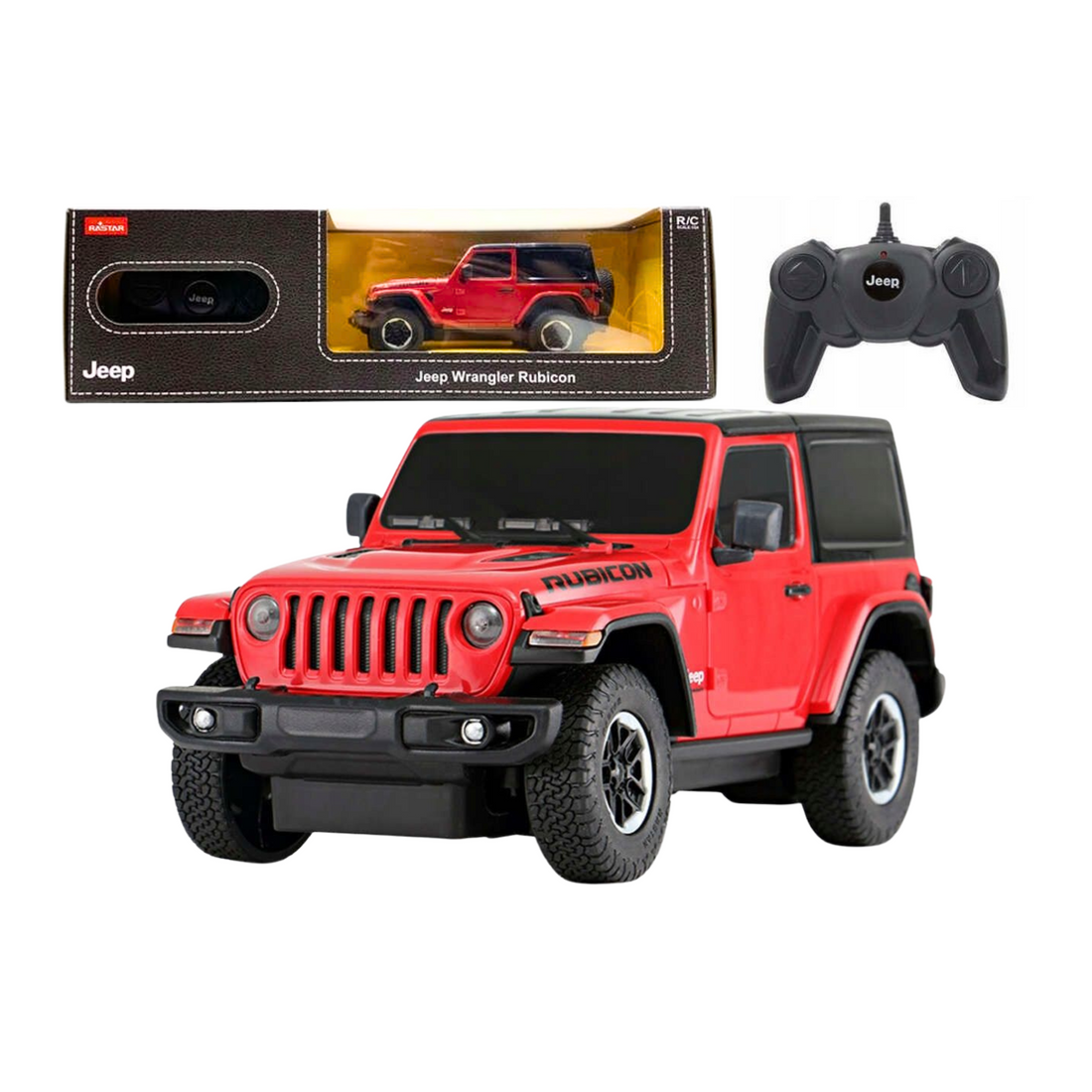 Fjärrkontroll Jeep Wrangler JL Rubicon, Röd, skala 1:24 | Hem & Hobby | Pryloteket